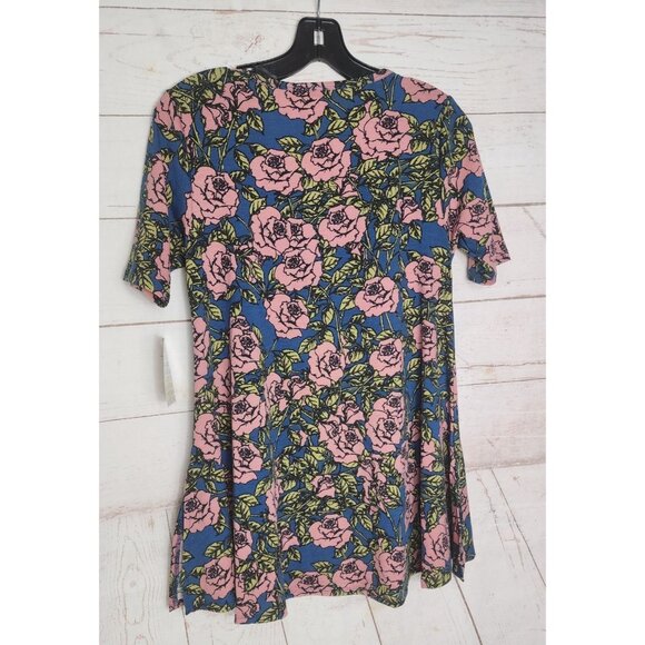 Lularoe XXS Pink Floral Crew Neck Shirt - Short Sleeve Polyester/Spandex Top - Picture 10 of 14